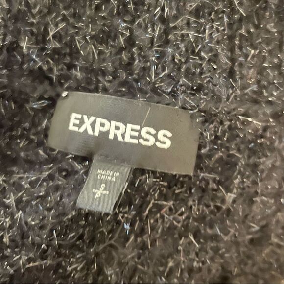 Express Black Boatneck Eyelash Sweater Size SP - Picture 8 of 9